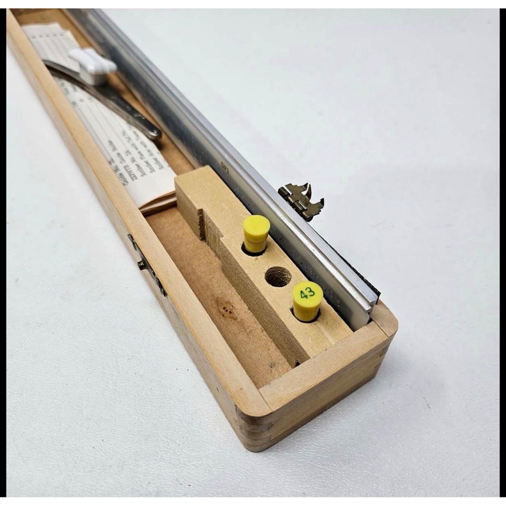 Zephyr Lettering Set No. Z-1 Vintage Drafting Tool Wood Case Tan‎ Incomplete